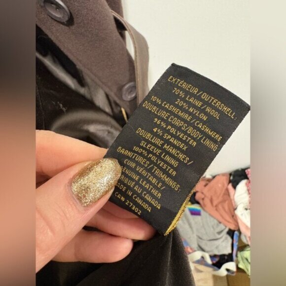 Mackage Women's Brown leather/wool/cashmere mix Coat - Picture 4 of 16